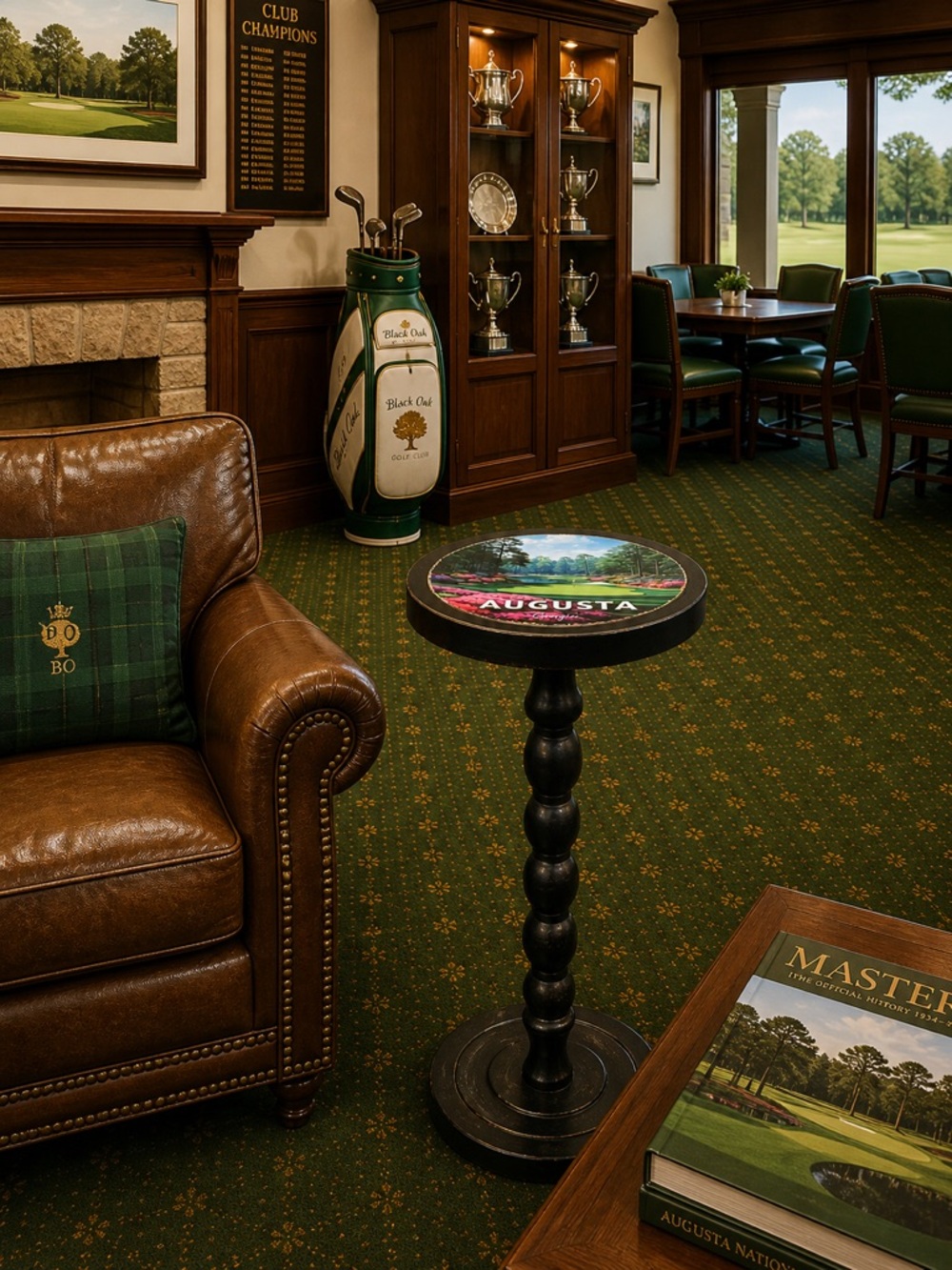 Augusta Georgia Master’s Golf Course Themed Wooden Side Table - Small Table
